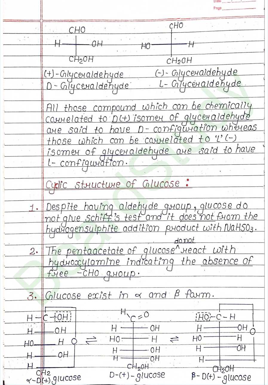 NCERT Class 12 Chemistry Chapter 10 Notes Biomolecules (Handwritten PDF Notes) 6 10. Biomolecules page 0006