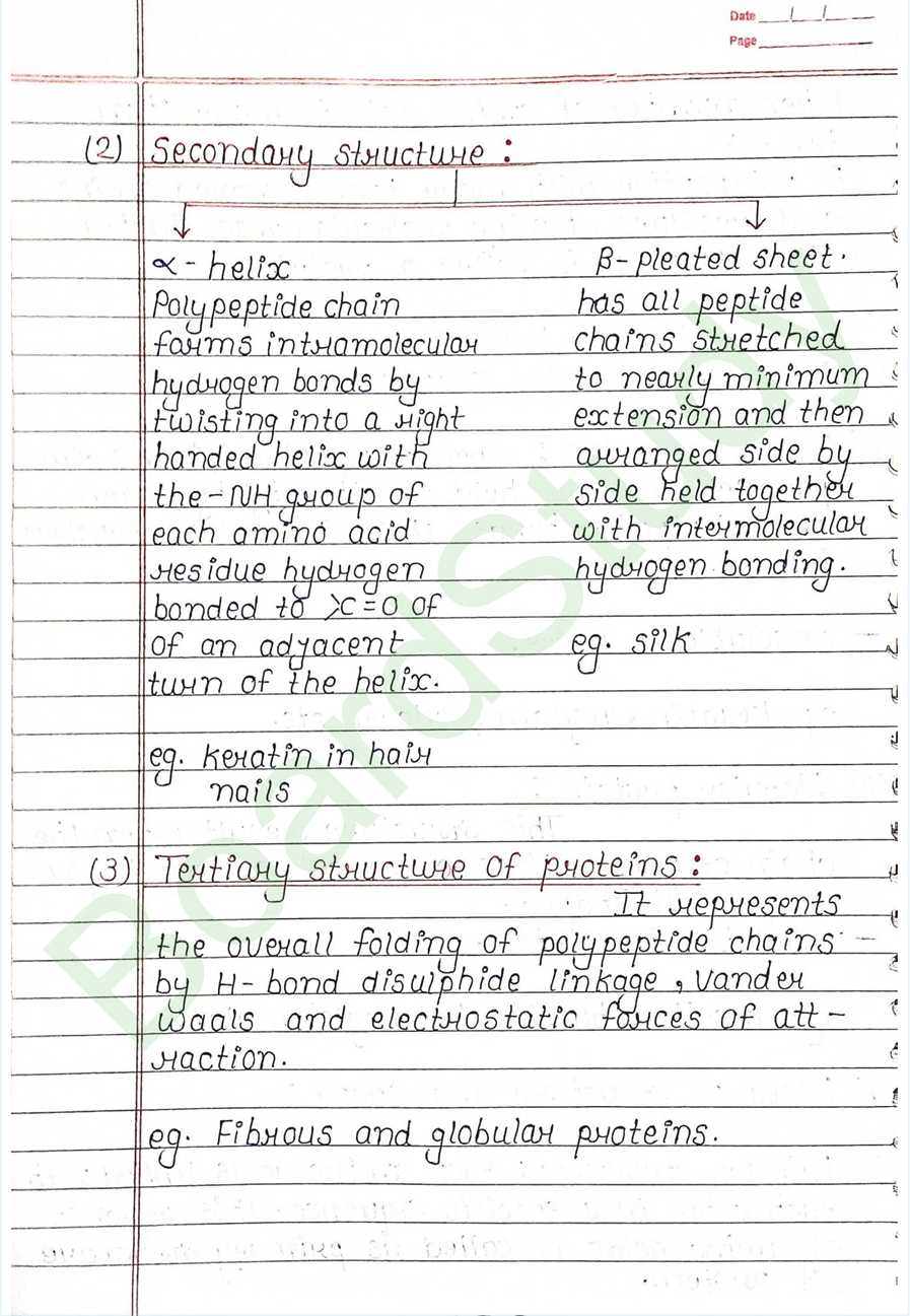 NCERT Class 12 Chemistry Chapter 10 Notes Biomolecules (Handwritten PDF Notes) 16 10. Biomolecules page 0016