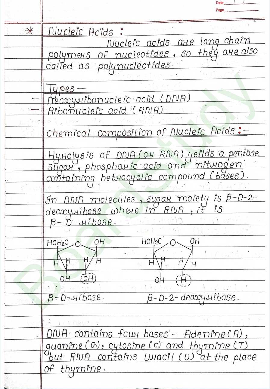 NCERT Class 12 Chemistry Chapter 10 Notes Biomolecules (Handwritten PDF Notes) 20 10. Biomolecules page 0020