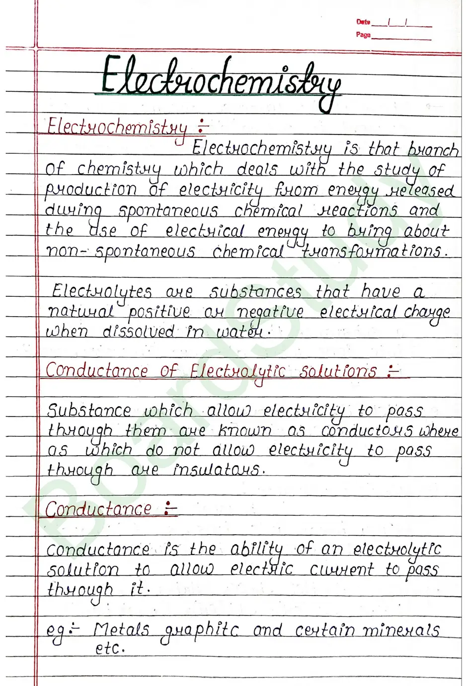 Class 12 Chemistry Chapter 2 Notes Electrochemistry (Handwritten PDF Notes) 1 2. Electrochemistry_page-0001