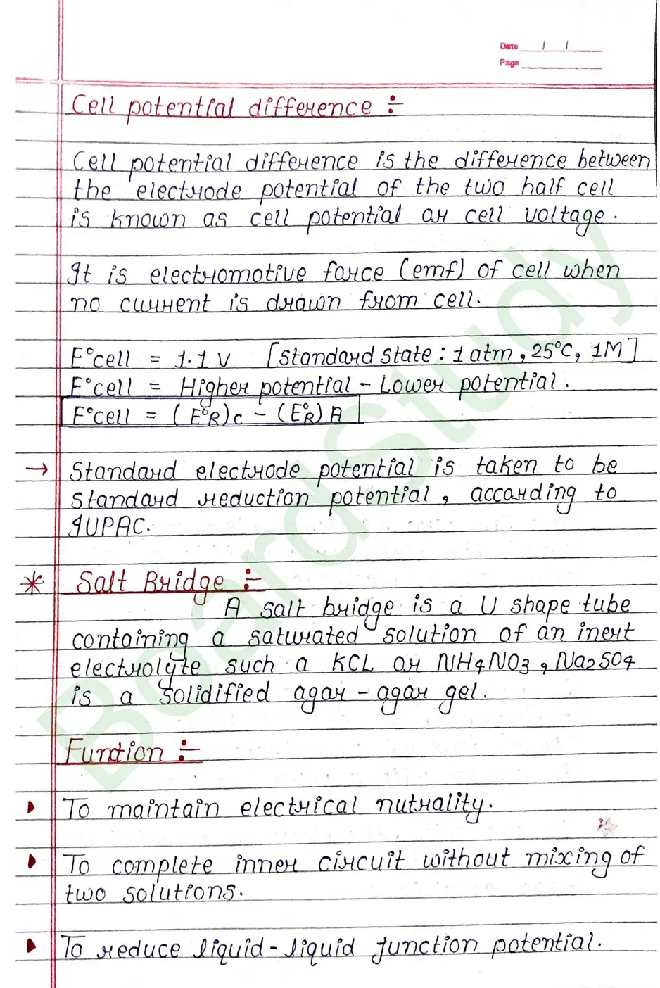 Class 12 Chemistry Chapter 2 Notes Electrochemistry (Handwritten PDF Notes) 13 2. Electrochemistry_page-0013