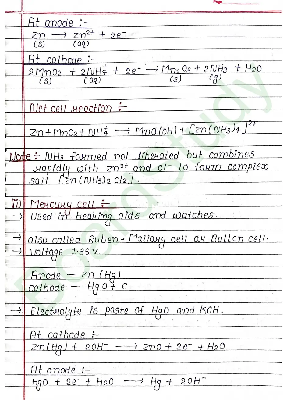 Class 12 Chemistry Chapter 2 Notes Electrochemistry (Handwritten PDF Notes) 33 2. Electrochemistry_page-0033