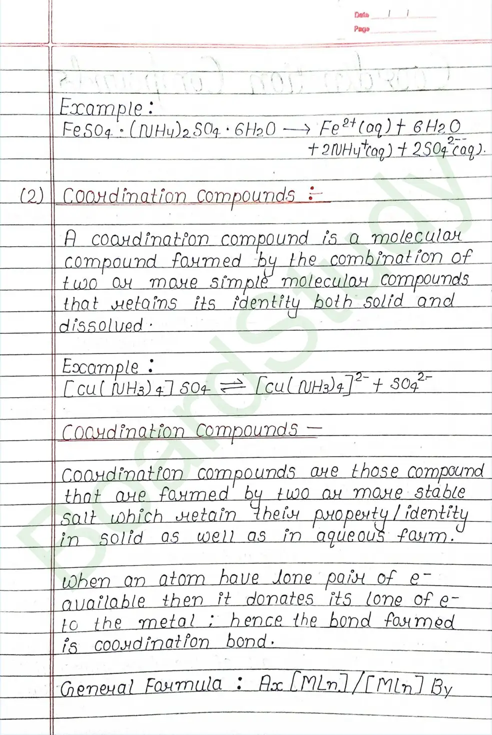 NCERT Class 12 Chemistry Chapter 5 Notes Coordination Compounds (Handwritten PDF Notes) 2 5. Coordination Compounds_page-0002