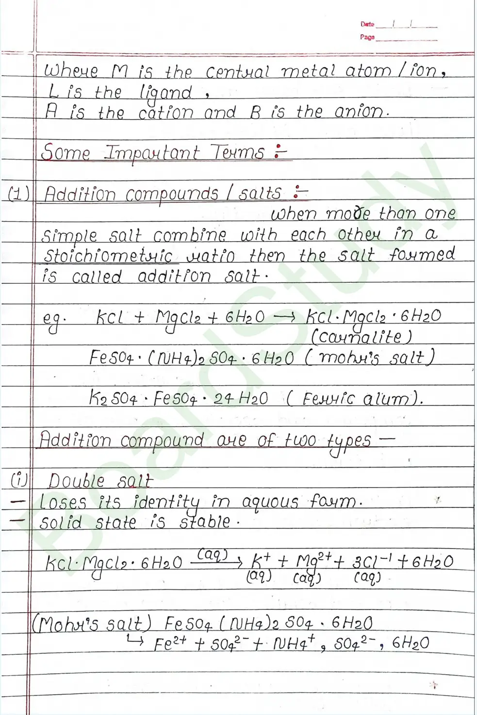 NCERT Class 12 Chemistry Chapter 5 Notes Coordination Compounds (Handwritten PDF Notes) 3 5. Coordination Compounds_page-0003