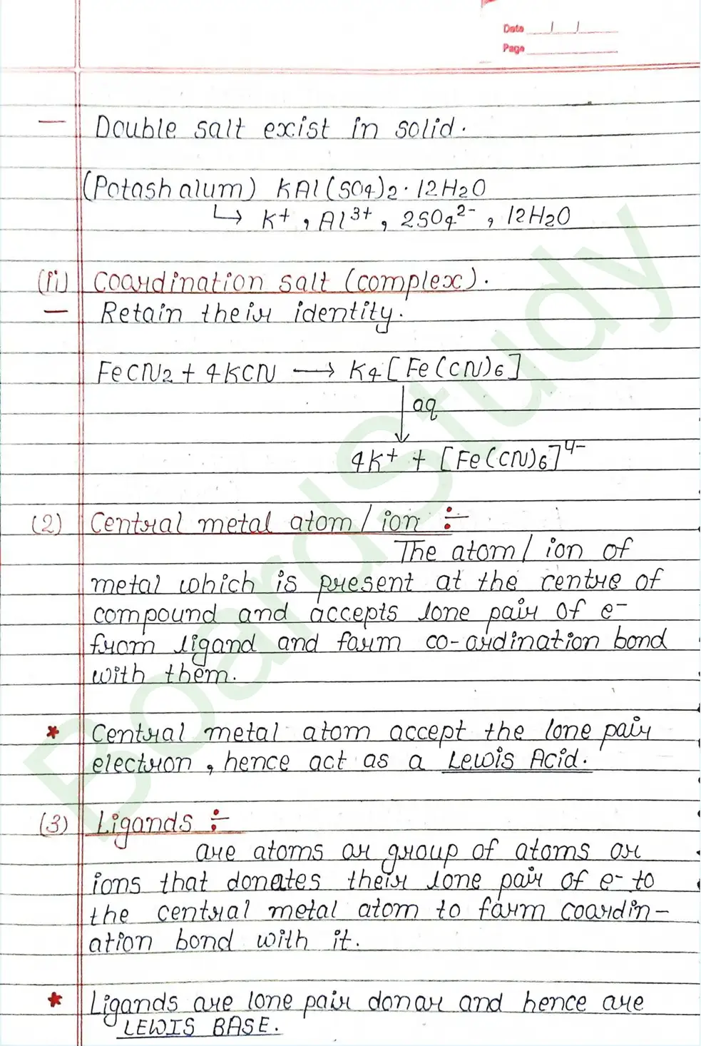 NCERT Class 12 Chemistry Chapter 5 Notes Coordination Compounds (Handwritten PDF Notes) 4 5. Coordination Compounds_page-0004