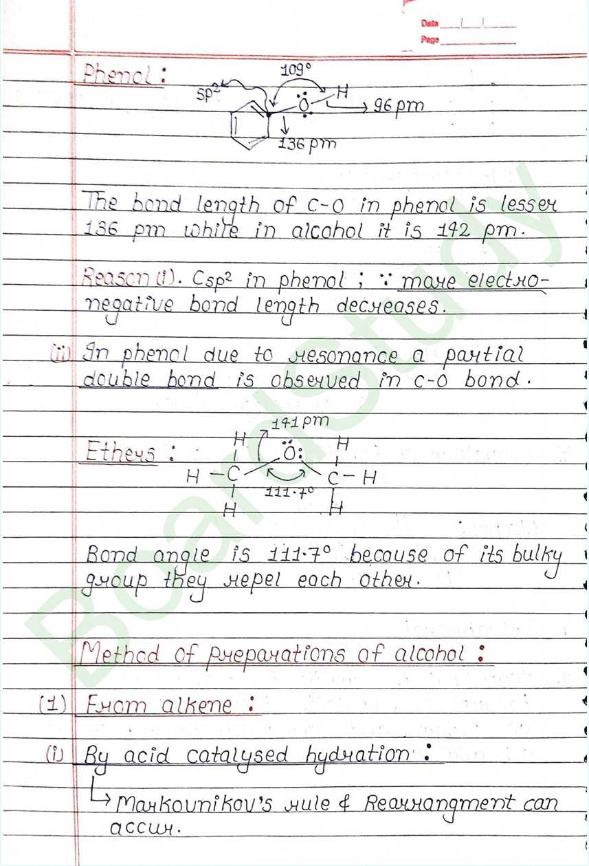NCERT Class 12 Chemistry Chapter 7 Notes Alcohols, Phenols and Ethers (Handwritten PDF Notes) 10 7. Alcohol phenol & ether_page-0010