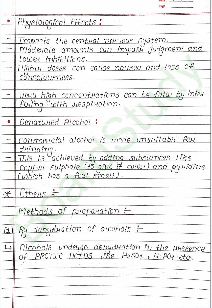 NCERT Class 12 Chemistry Chapter 7 Notes Alcohols, Phenols and Ethers (Handwritten PDF Notes) 39 7. Alcohol phenol & ether_page-0039