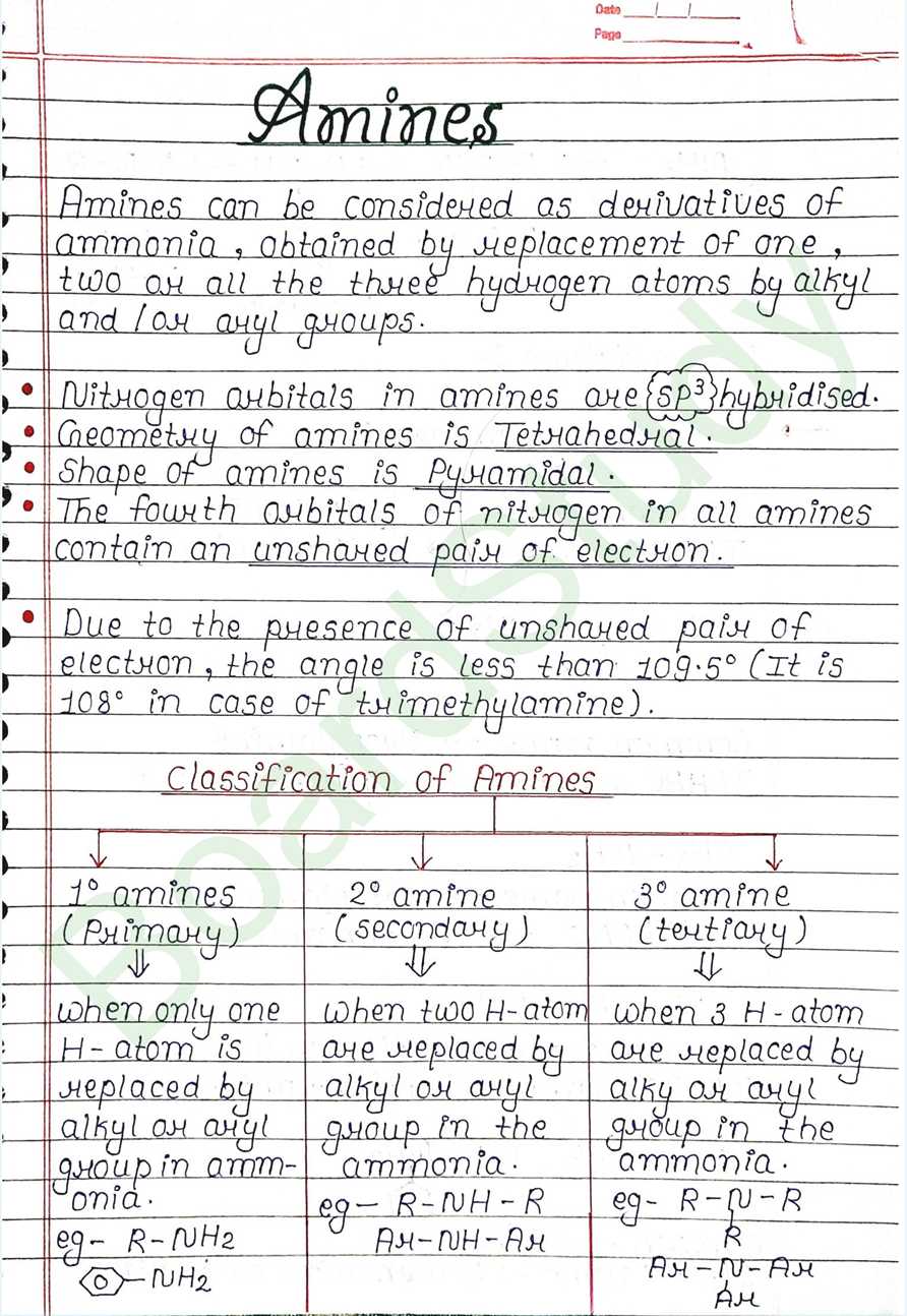 NCERT Class 12 Chemistry Chapter 9 Notes Amines (Handwritten PDF Notes) 1 9. Amines_page-0001